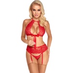 Kissable Delicate Lace Set with Bow 2214547 Red S/M