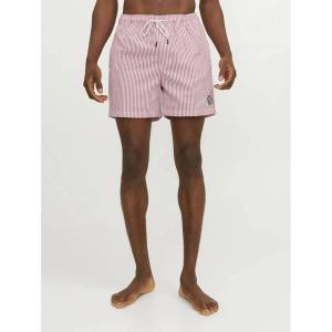 JACK & JONES Бански гащета Jack & jones Seersucker swimming shorts - Red (True Red)