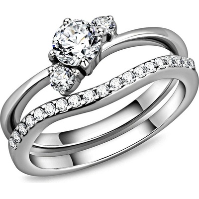Mabell Set dámských prstenů z chirurgické oceli GUINEVERE Velikost: 49 Ag 925 CZ221TK3507-5C45