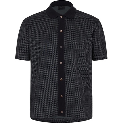 PS Paul Smith Риза с къс ръкав PS Paul Smith Men's Button Front Short Sleeve Patterned Shirt - Black 79