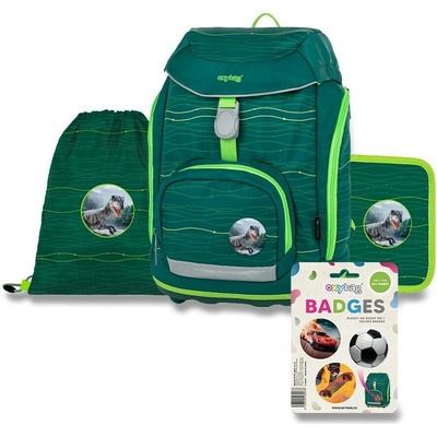 OXY Sherpy Green školní batoh, s příslušenstvím 3dílný set pro prvňáčky