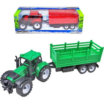 Polesie Traktor Progress s prívesom a radlicou zelený