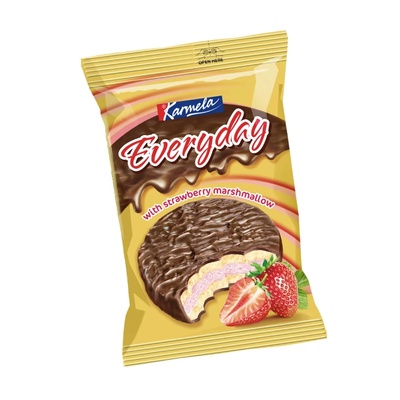 EVERYDAY Бисквита сандвич Everyday, Маршмелоу крем ягода 24 х 30 гр