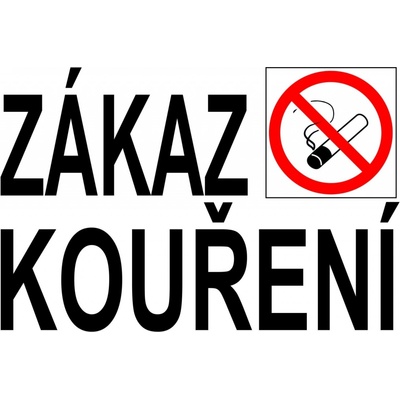Walteco Zákaz kouření, 5 cm písmo 210x148mm, formát A5, samolepka , 20058