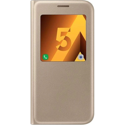 Samsung S-View Flip Case EF-CA520PFEGWW - оригинален кожен калъф за Samsung Galaxy A5 (2017) (златист)