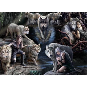 Image 1 of Bluebird Puzzle - Puzzle Anne Stokes - Wolf Collage - 1 500 piese
