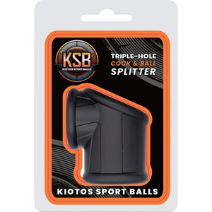 Kiotos KSB Silicone Triple-Hole Cock & Ball Splitter Black