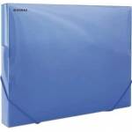 DONAU pp a4 spatial briefcase with 32 mm elastic band in transparent colors, blue