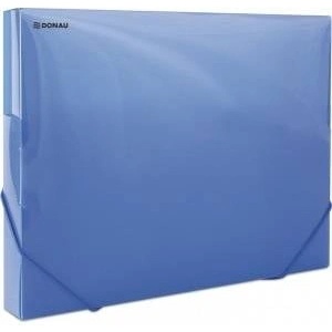 DONAU pp a4 spatial briefcase with 32 mm elastic band in transparent colors, blue