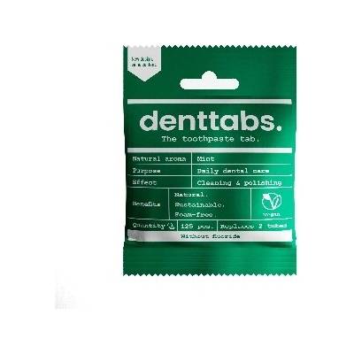 DENTTABS prírodná v tabletách bez fluoridu mäta 125 ks 40 g
