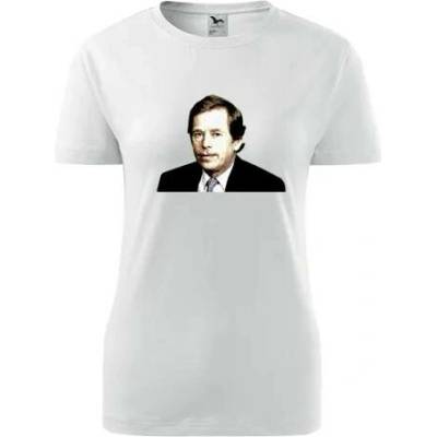 Bílé dámské tričko Václav Havel kresba