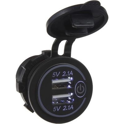 34563 2x USB nabíječka voděodolná do panelu, bílá