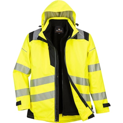 Portwest PW365 PW3 Hi Vis bunda 3 v 1 žltá čierna
