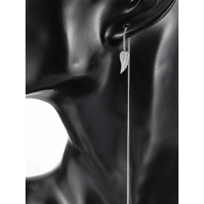 Prosperk náušnice z oceli řetízkové protahovací s křídly S2675