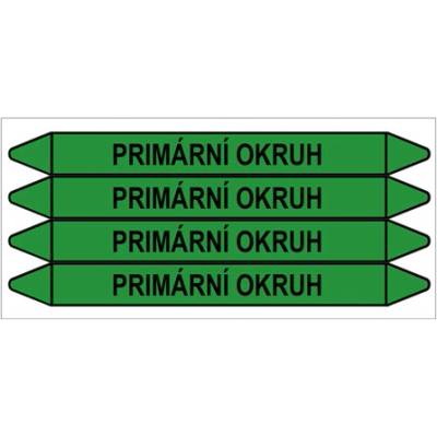 Značení potrubí, primární okruh,4 ks, 250 × 26 mm PZ 008637