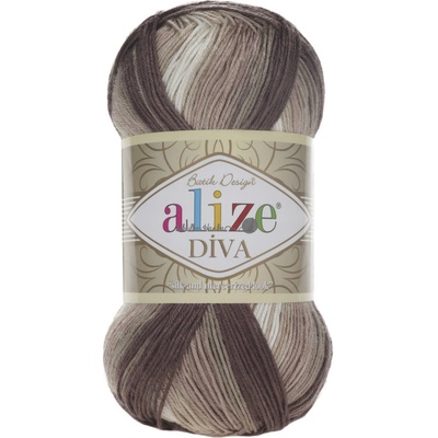 Alize Příze Diva batik 1815 hnědý melír