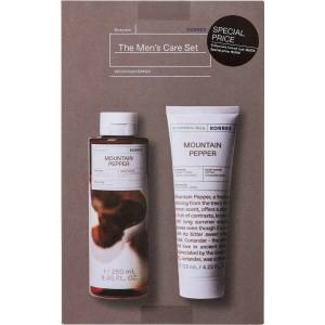 KORRES Промо сет душ гел + афтършейв , Korres The Men' s Care Set Mountain Pepper Showergel 250ml & Aftershave Balm 125ml