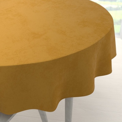 Biante Zamatový okrúhly obrus Velvet Premium SVP-047 Horčicový Ø 130 cm