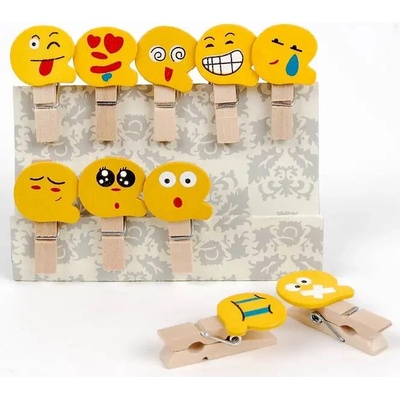 FANDY Kolíčky dekorační dřevěné Shapes 04 smajlík