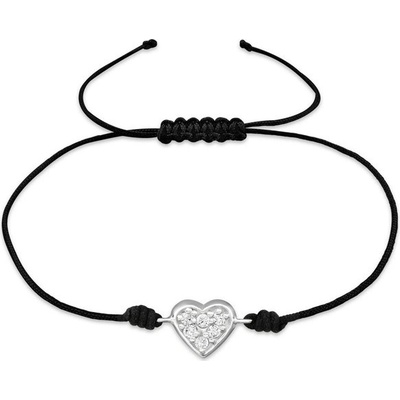 Bangles zirkonové srdce & nylonová šňůrka 945