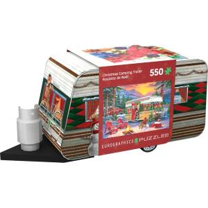 EUROGRAPHICS - Puzzle Christmas Camping Trailer TIN - 550 piese