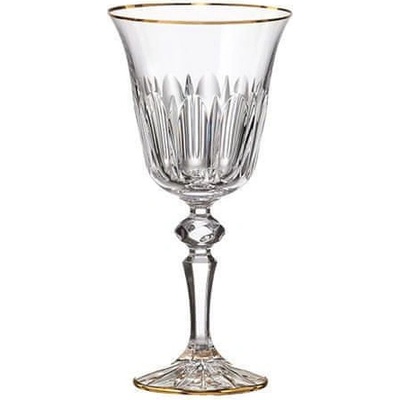 Bohemia Crystal Ručně broušené sklenice na bílé víno Daisy Line Gold 2 x 170 ml