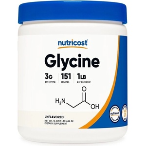 Nutricost Нервна система и мускулна функция - Глицин, 454 g прах Nutricost (67282 (420101) NC)