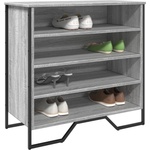 vidaXL Шкаф за обувки, сив сонома, 80x38x78 см, инженерно дърво (848652)
