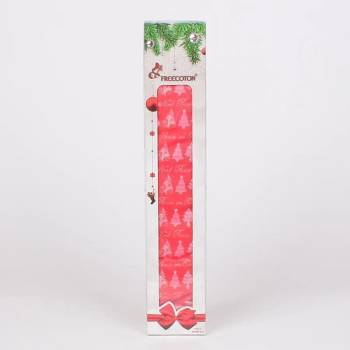 Image 1 of Хавлиена коледна кърпа в червено с елхички