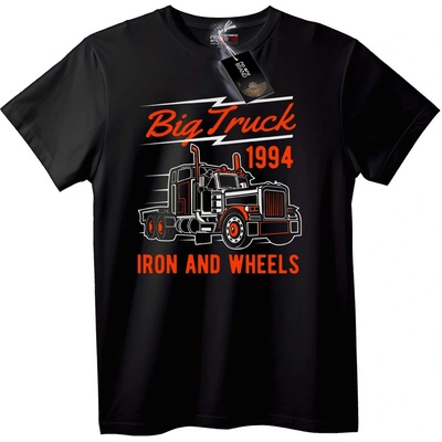 NOONEBRAND Тениска Голям Камион 1994 Железни Колела - L, Black