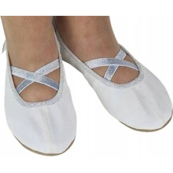 Mládežnícke topánky baleríny pre detské spoločenstvo biele