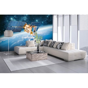 DIMEX ART Самозалепваща се флизелинова фототапета сателит в орбита около земята 375 x 250 см