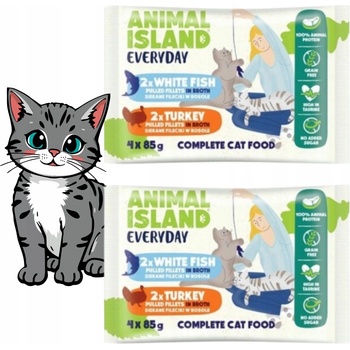 Animal Island Everyday Turkey and White fish fillets in broth 4 x 85 g