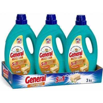 General prací gel Marsiglia s marseillským mýdlem 3 x 2,7 l 60 PD
