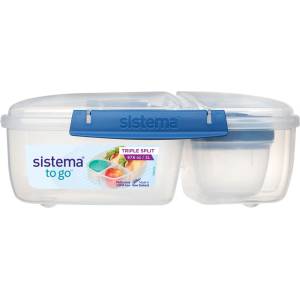 Holmes Products (Europe) Limited Кутия за обяд Sistema To Go Triple Split с 2-литров контейнер за кисело мляко, синя