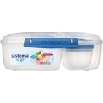 Sistema Кутия за обяд Sistema To Go Triple Split с 2-литров контейнер за кисело мляко, синя