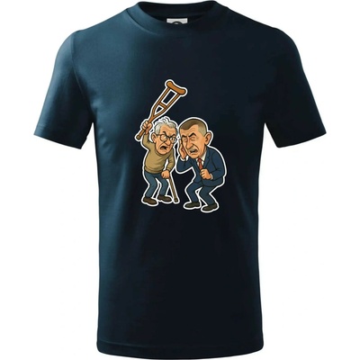 Babiš a berle tričko dětské bavlněné Námořní modrá velmi tmavá téměř černá – Zboží Dáma