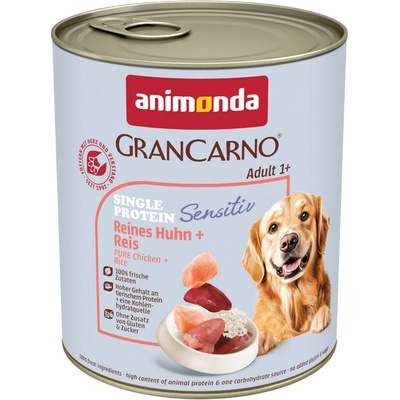 Animonda Grancarno Adult Single Protein Sensitiv kuracie a ryža 24 x 800 g
