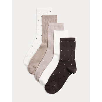 Marks & Spencer 5 чифта супермеки точковидни чорапи Marks & Spencer кафява Marks & Spencer | Kafyav | ЖЕНИ | 3-5