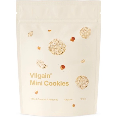 Vilgain Mini Cookies BIO slaný karamel s mandľami 100 g