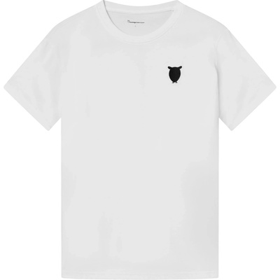 KnowledgeCotton Apparel Мъжка тениска KnowledgeCotton Apparel Regenerative Organic Cotton Chest Embroidery T-shirt - Bright White - размер XXL (216-8560-0114)