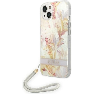 GUESS Кейс Guess GUOHCP14MHFLSU за iPhone 14 Plus 6.7", лилав / лилав, твърд, Flower Strap (3666339093921)