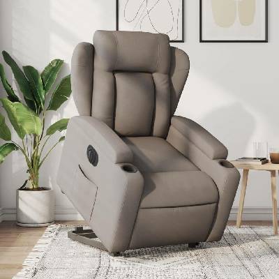 vidaXL 11461.3204514 Elektrické zvedací polohovací taupe textil