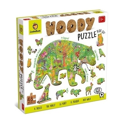 Drevené Ludattica Woody Lesné Zvieratká drevené 21252 48 dielov