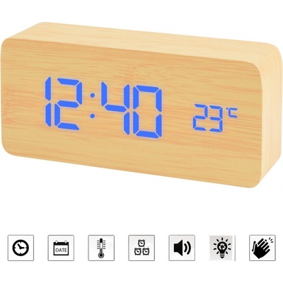Jenifer Clap-AlCLOCK-5-Bamboo Budík drevený s reakciou na tlesknutie