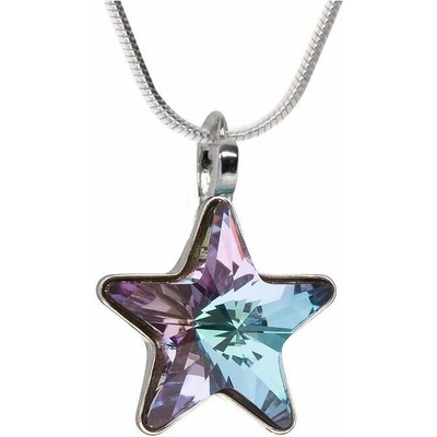 Swarovski Elements Stříbrný náhrdelník fialová hvězdička 54034.3 Vitrail Light