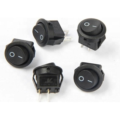 Tipa, Přepínač kolébkový kulatý, 2pol./2pin, I-O, 250V/6A černý