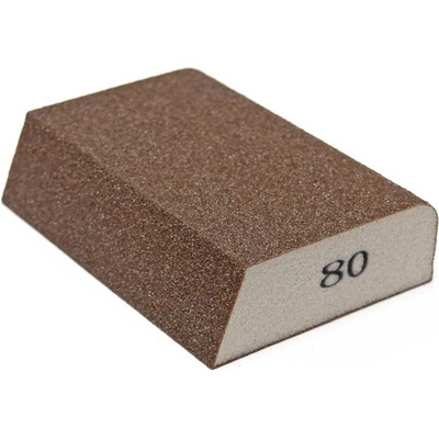 Brusná houbička 100x70x25mm P80 zkosená, s rohovým rádiusem KN-BNK080