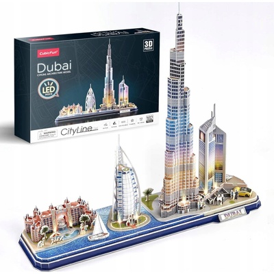 CubicFun 3D puzzle CityLine panorama svítící Dubaj 182 ks