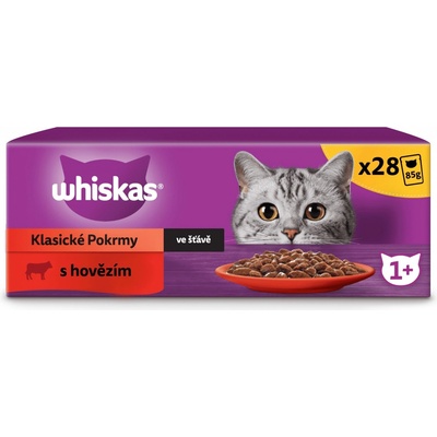 Whiskas s hovädzím mäsom v šťave 28 x 85 g